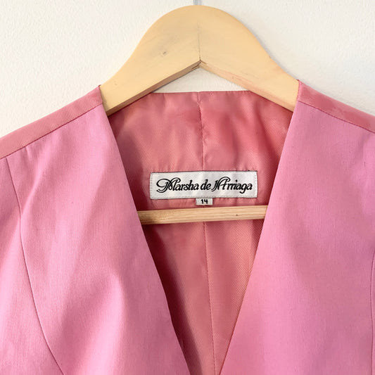 Marsha De Arriaga Equestrian Saddle Seat Women's Pink Suit Vest 14