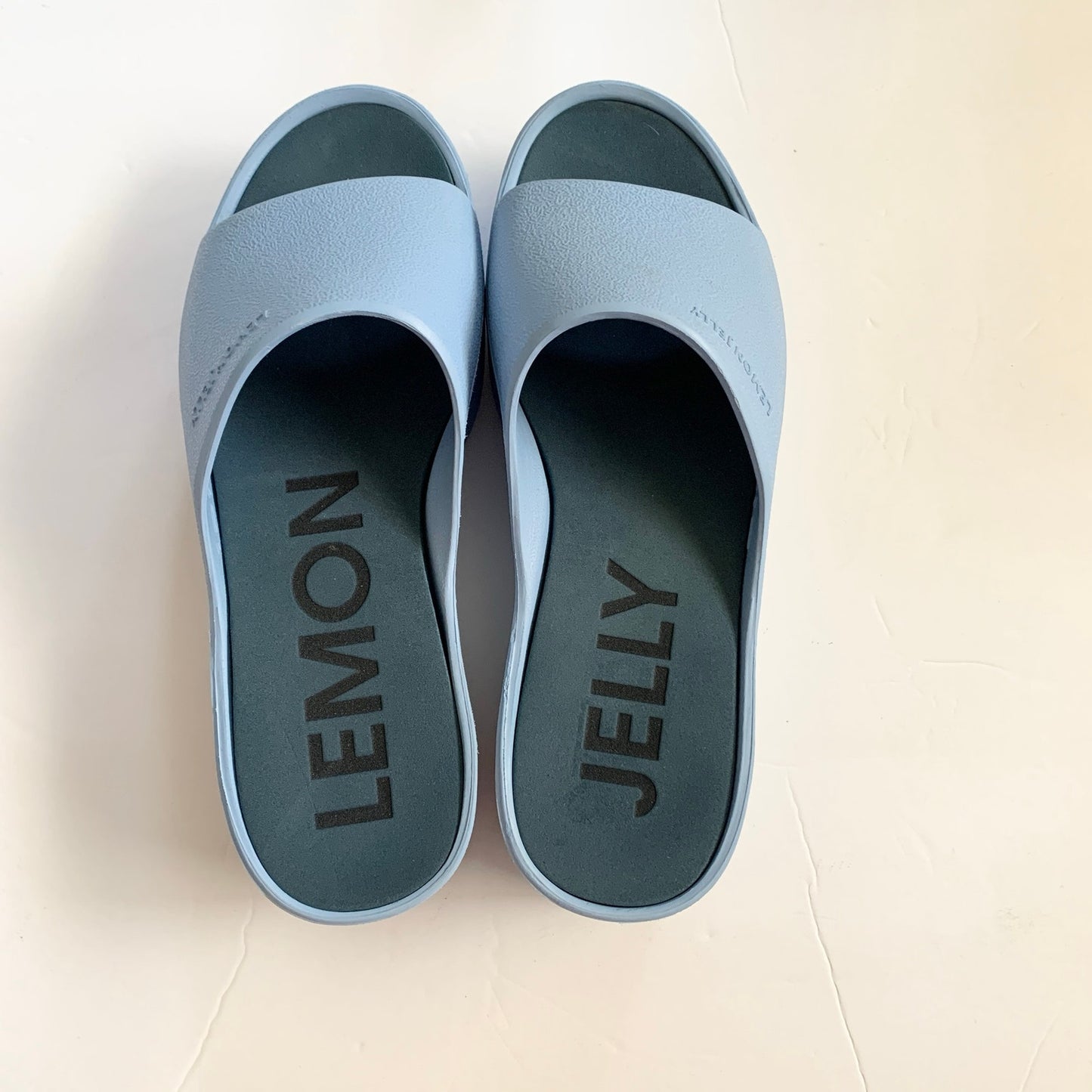 Lemon Jelly Sunny Platform Slide Sandals Baby Blue 37
