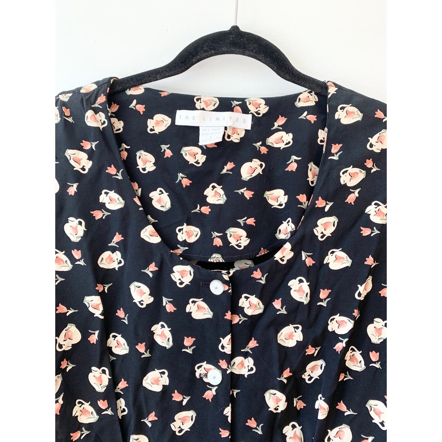 Vintage 90s The Limited Tulip Button Front Maxi Dress Large