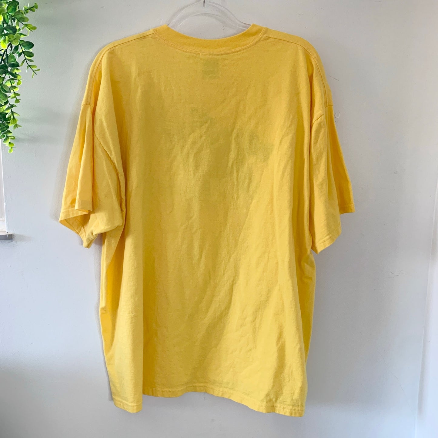 Vintage Dollywood Butterfly Garden Flower Embroidered Yellow T-Shirt XXL