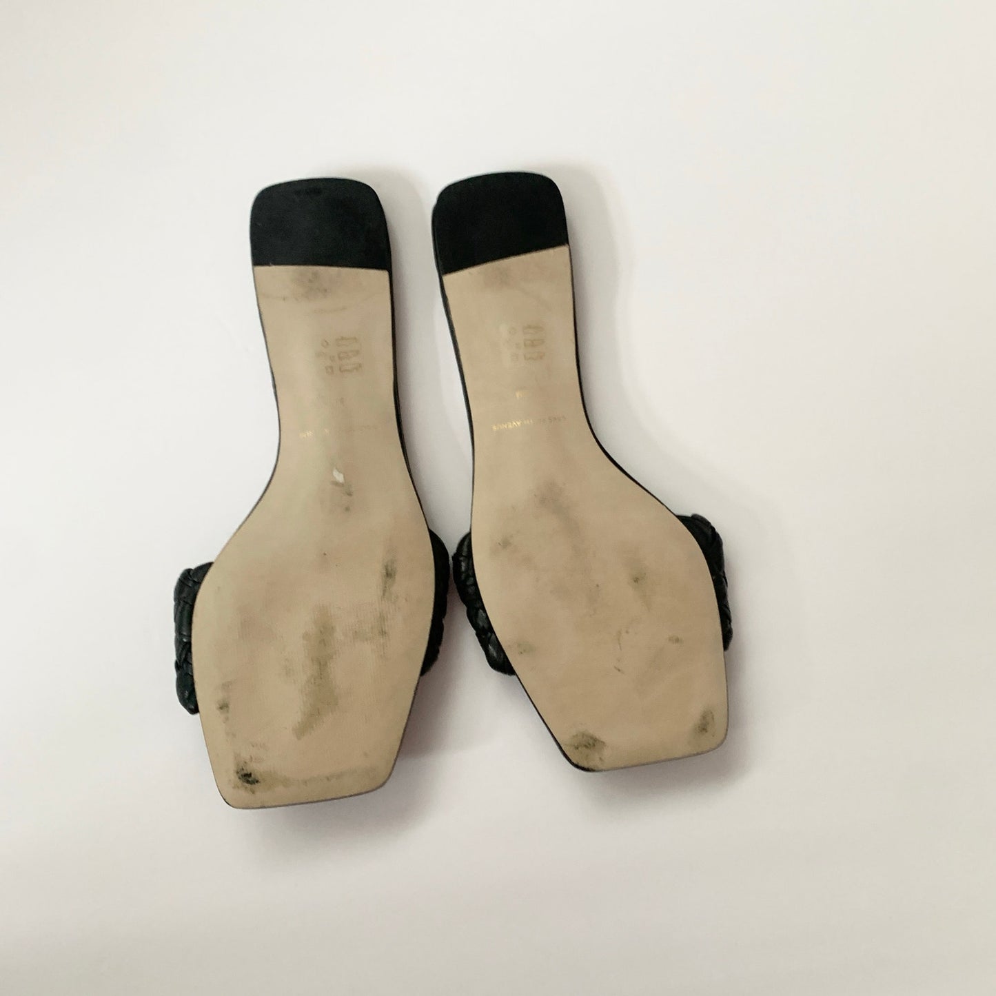 Saks Fifth Avenue Black Woven Slide Sandal Shoes