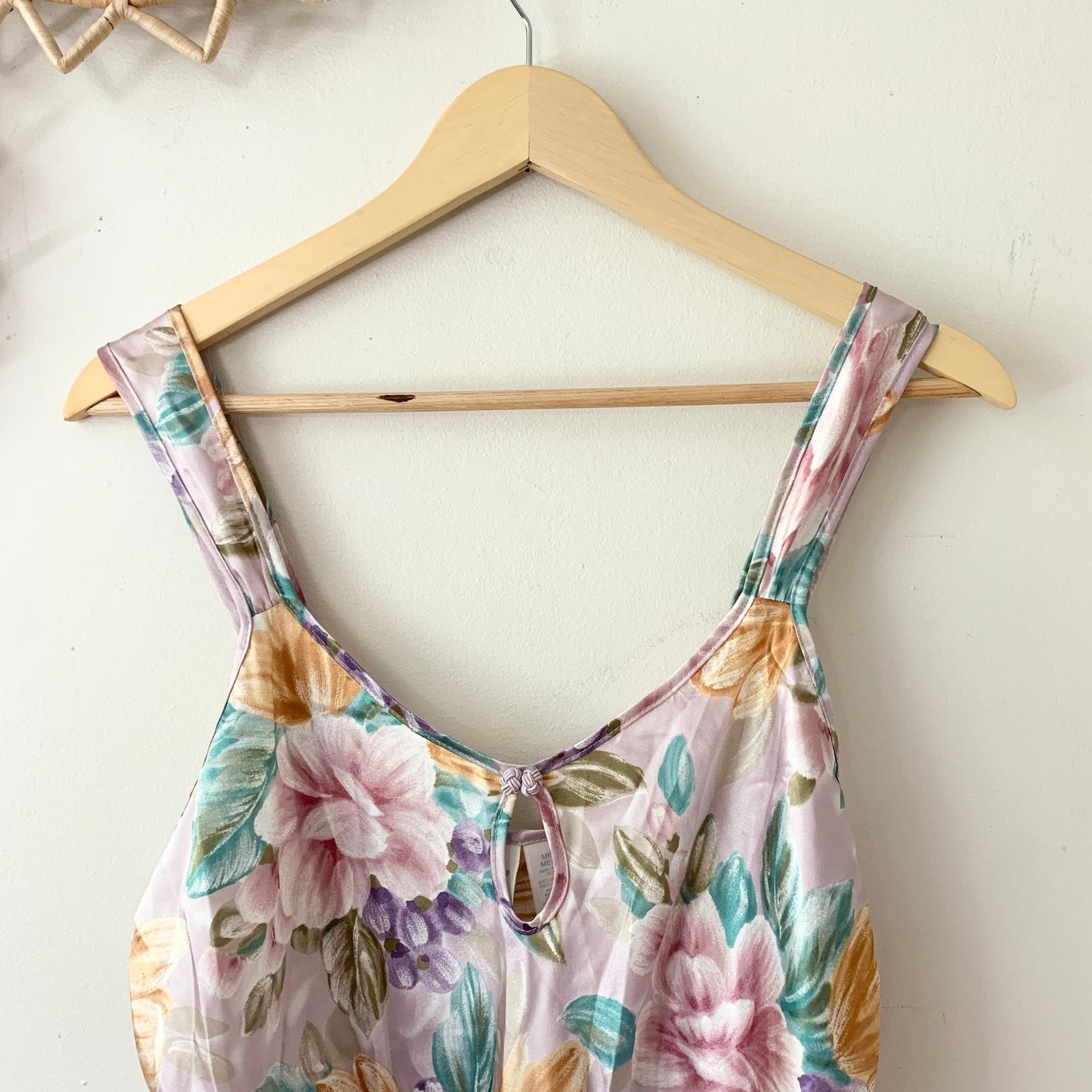 ADONNA Vintage Floral Slip Nightgown Sleepwear Teddy Pastel Medium New