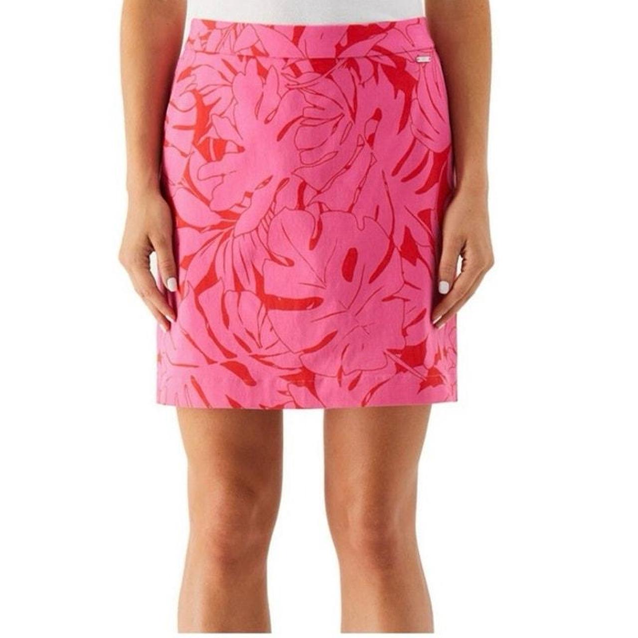 Rafaella Hot Pink Red Floral Summer Skort Skirt