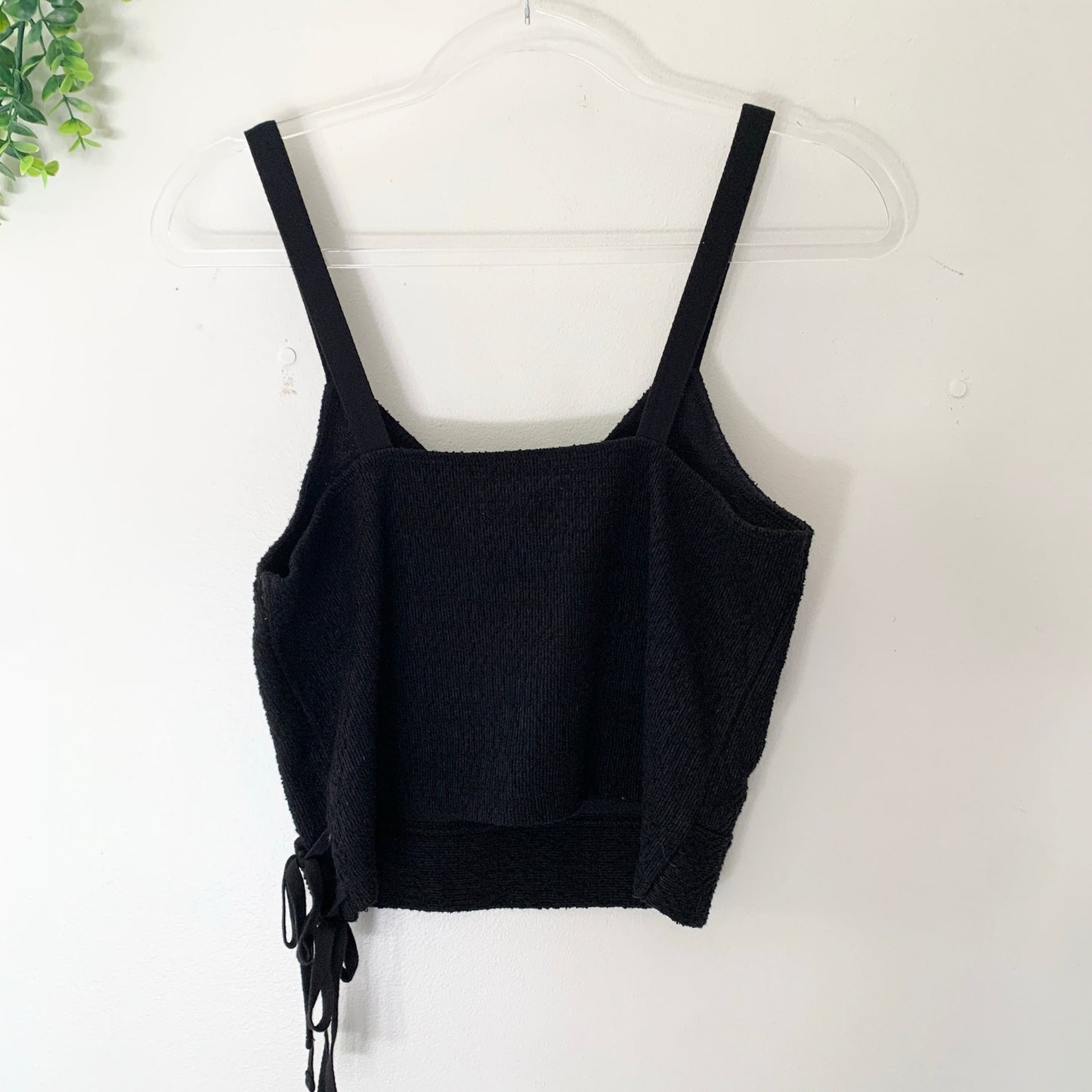 Madewell Chloe Cotton Blend Wrap Tank Top Black Shirt XS G6365