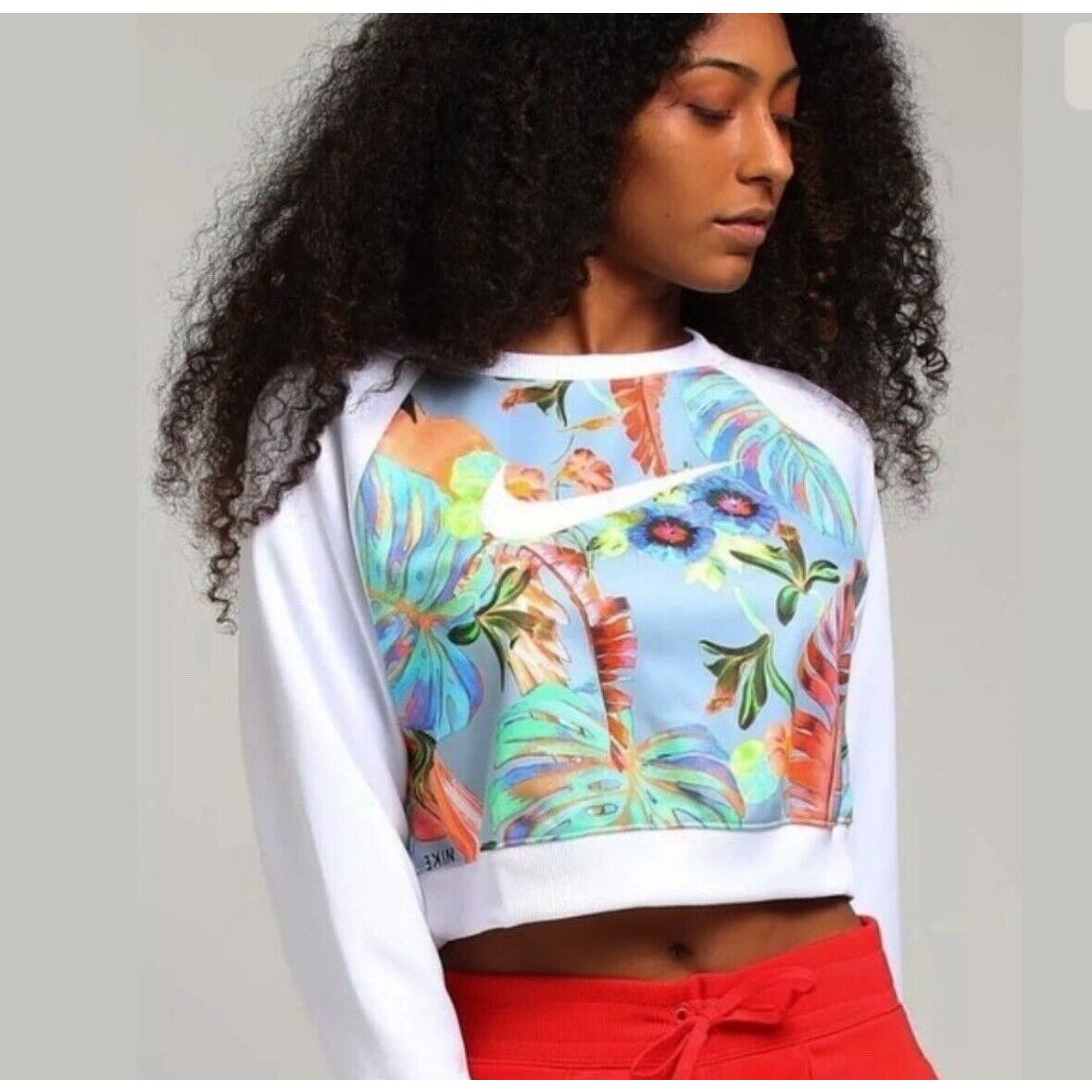 nike floral crop top