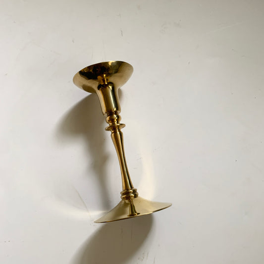 Vintage Gold Brass Candlestick and Candle Holders Set of 2