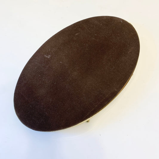 Vintage Gold Oval Mirrored Tray