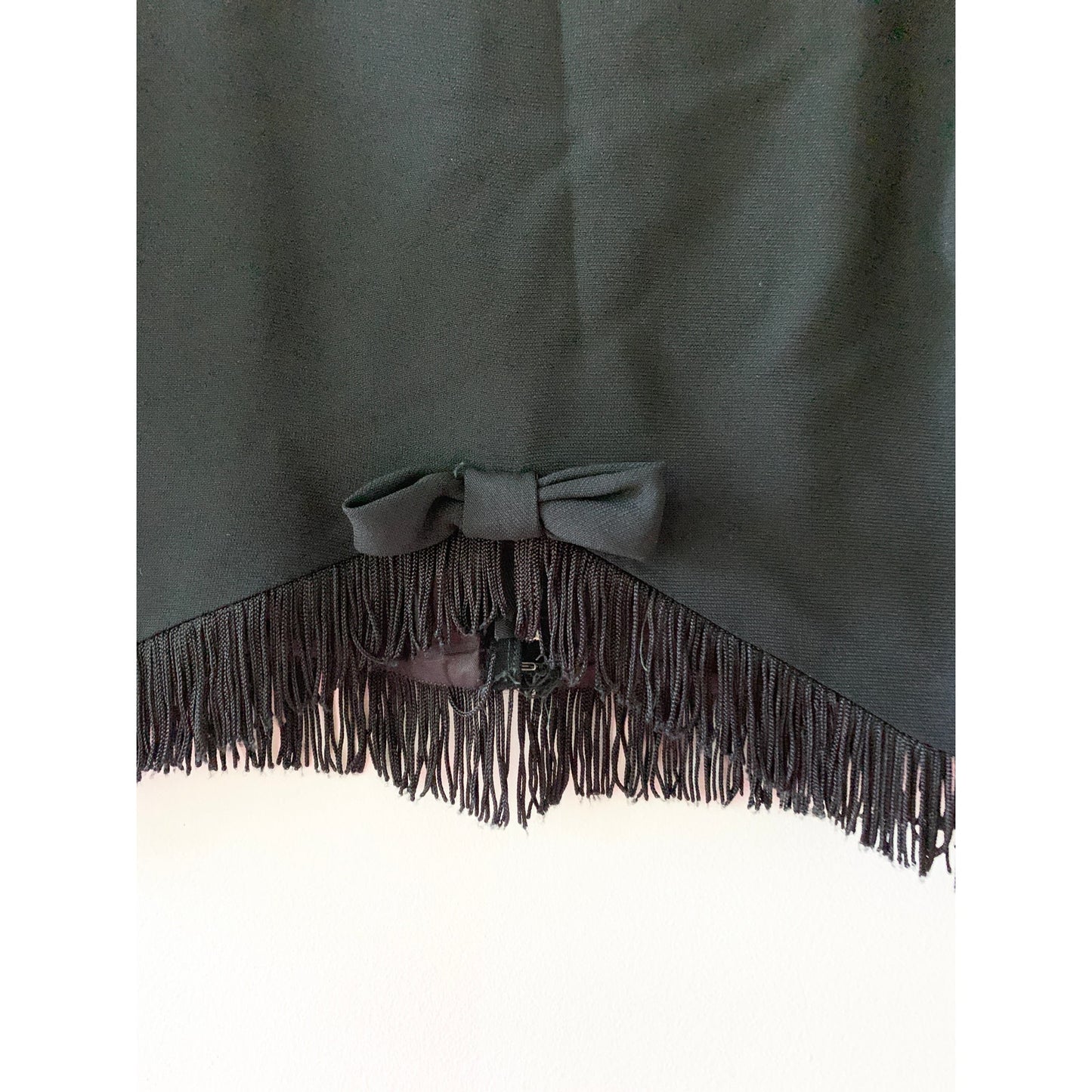 VINTAGE Fringe Cropped Tank Black Blouse Medium