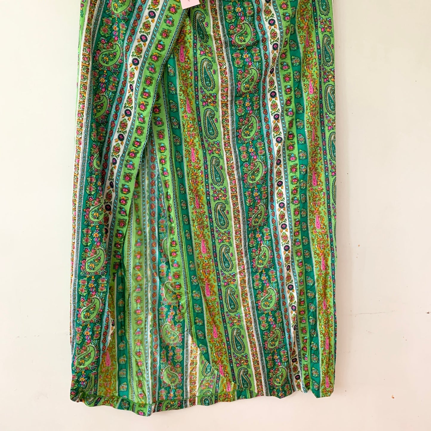 ROSE MARIE Reid Vintage 1970s 1960s Swim Maxi Skirt Cover Paisley Green Large