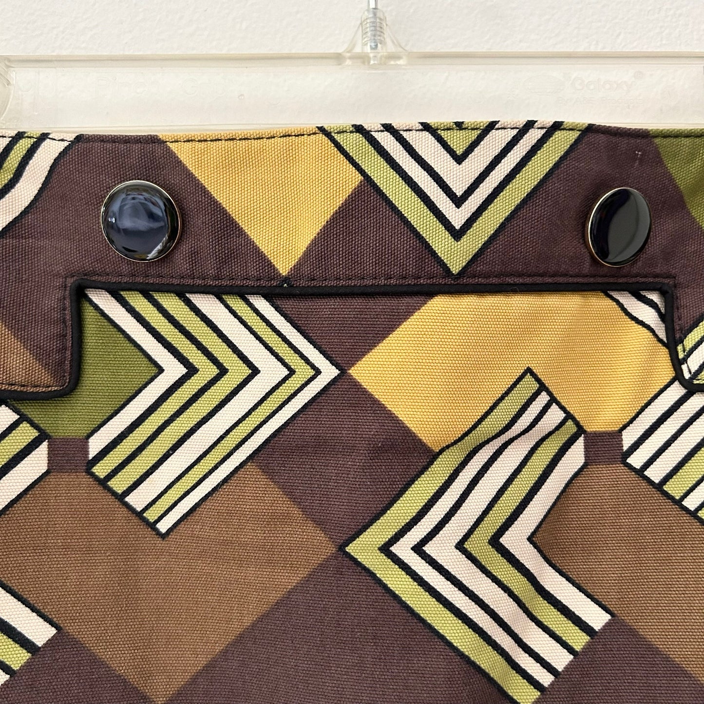 Ann Taylor Loft Geometric Fall Print Cotton Retro Mini Skirt Yellow Brown