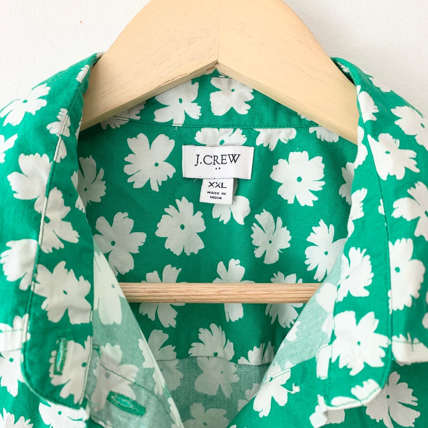 J.CREW Reimagined Green Floral Collared Button Down Sleeveless Poplin Shirt XXL
