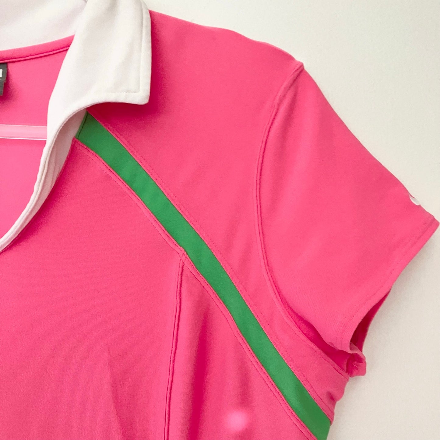 Nike Dri Fit Pink Green Collared V Neck Tennis Dress XL