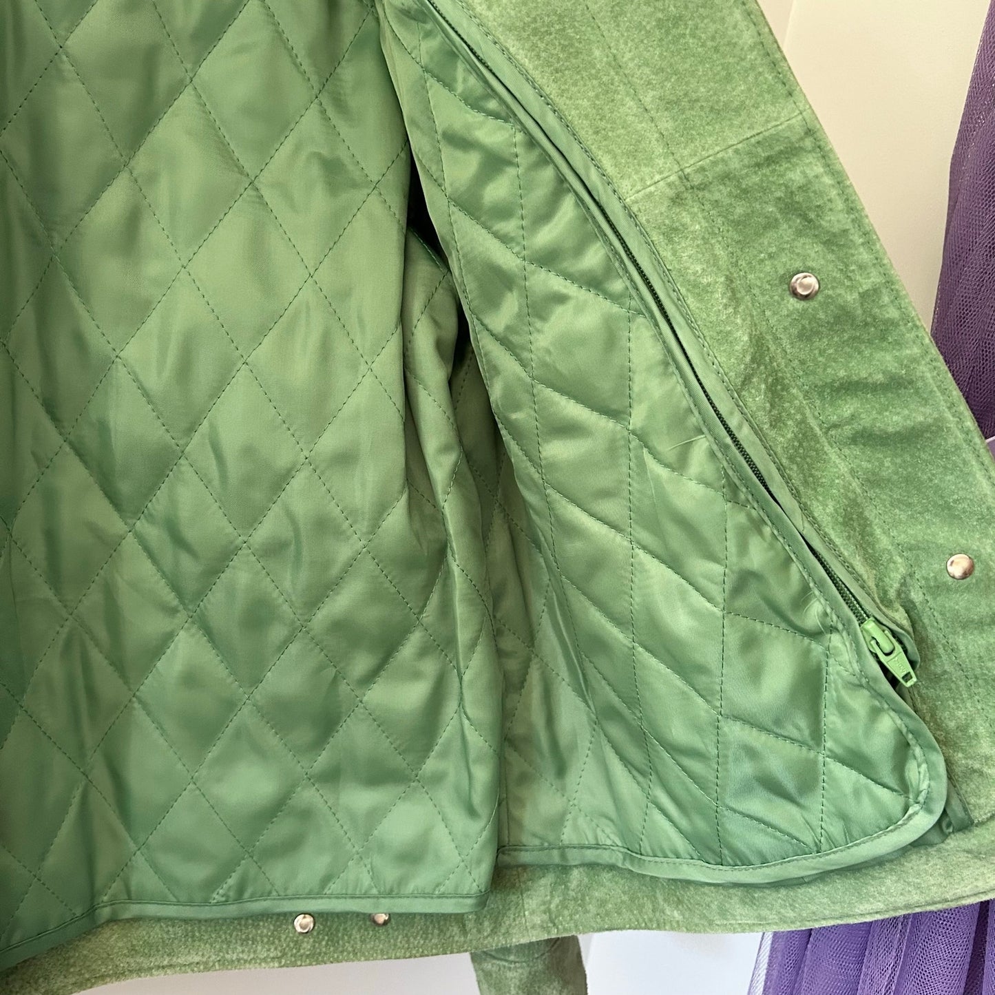 Charter Club Green Suede Trucker Jacket