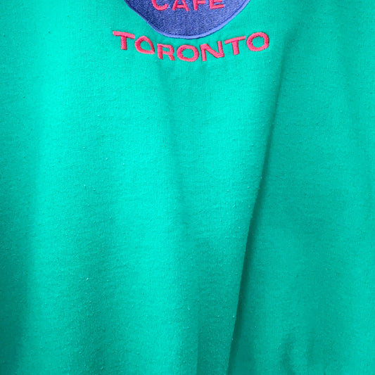 Vintage Hard Rock Cafe Toronto Crewneck Green Pink Sweatshirt