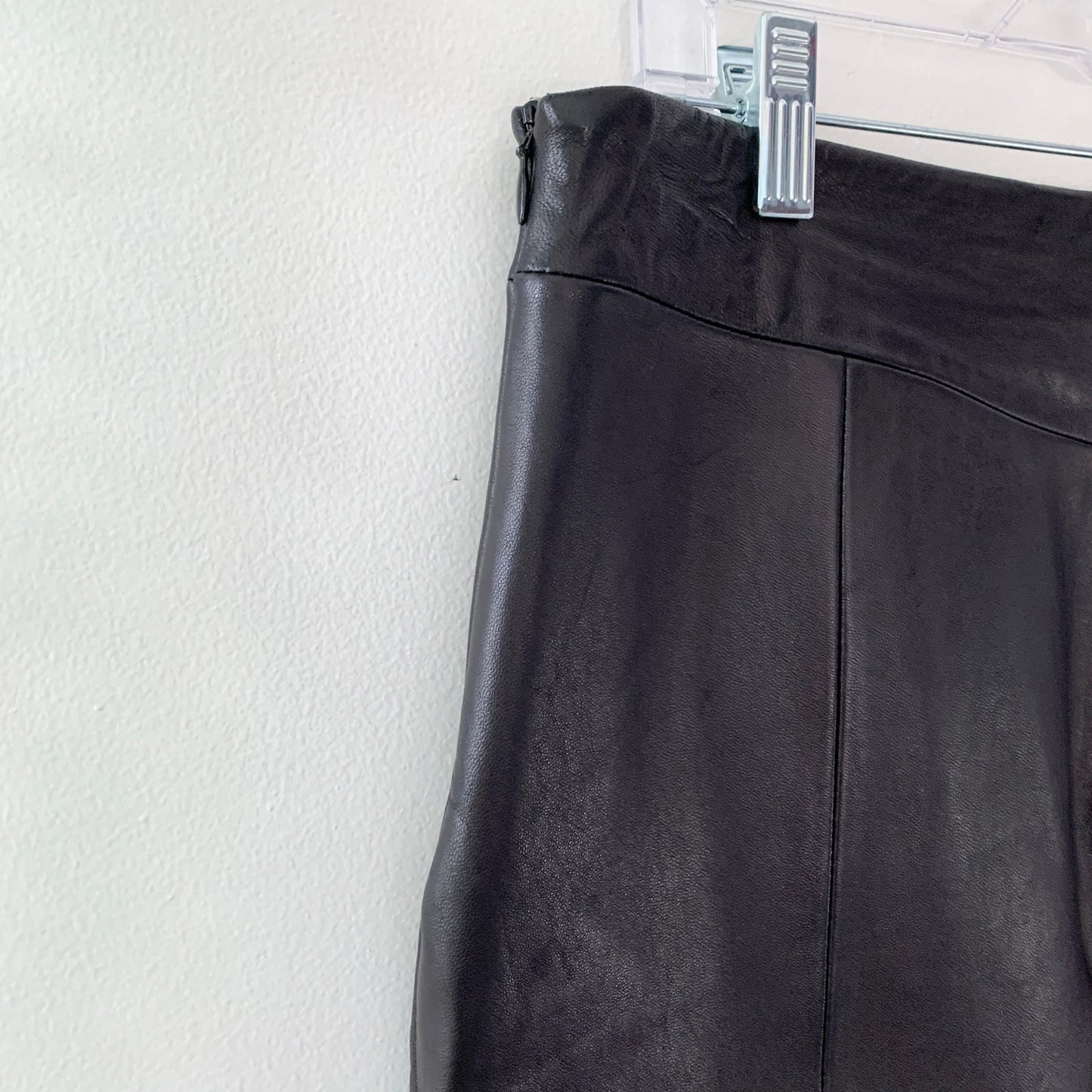 Antonio Melani Buttery Soft Leather Straight Pencil Skirt Black Medium