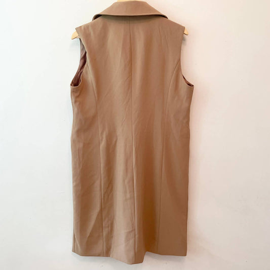 Bagatell Double Breasted Tan Sand Lined Long Vest