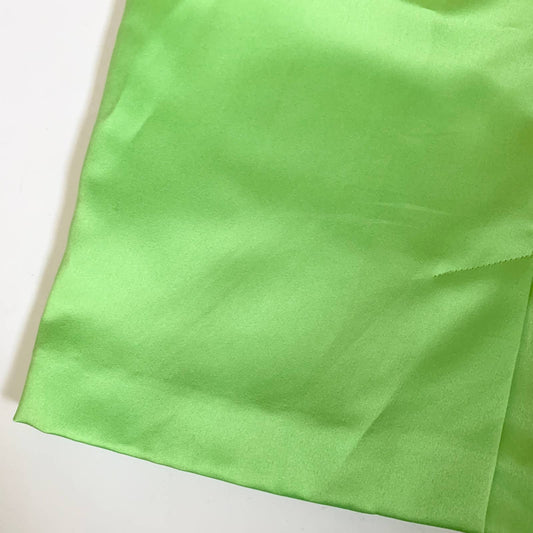 Vintage Hugo Buscati Neon Lime Green Satin Mini Skirt 6