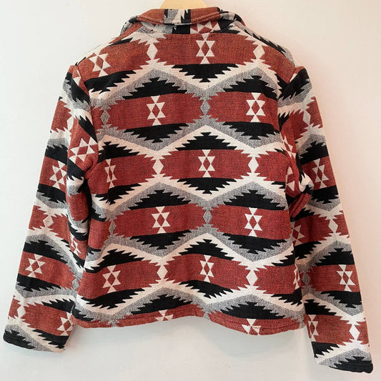 New Identity Aztec Western Red Black Embroidered Jacket