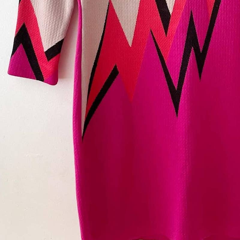 Vintage Emilio Pucci Wool Pink Lightening Printed Dress