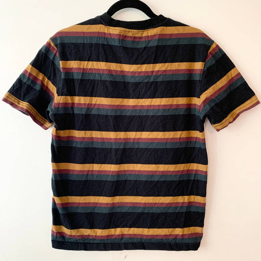 Welcome Medius Black Stripe Retro Skater T-Shirt