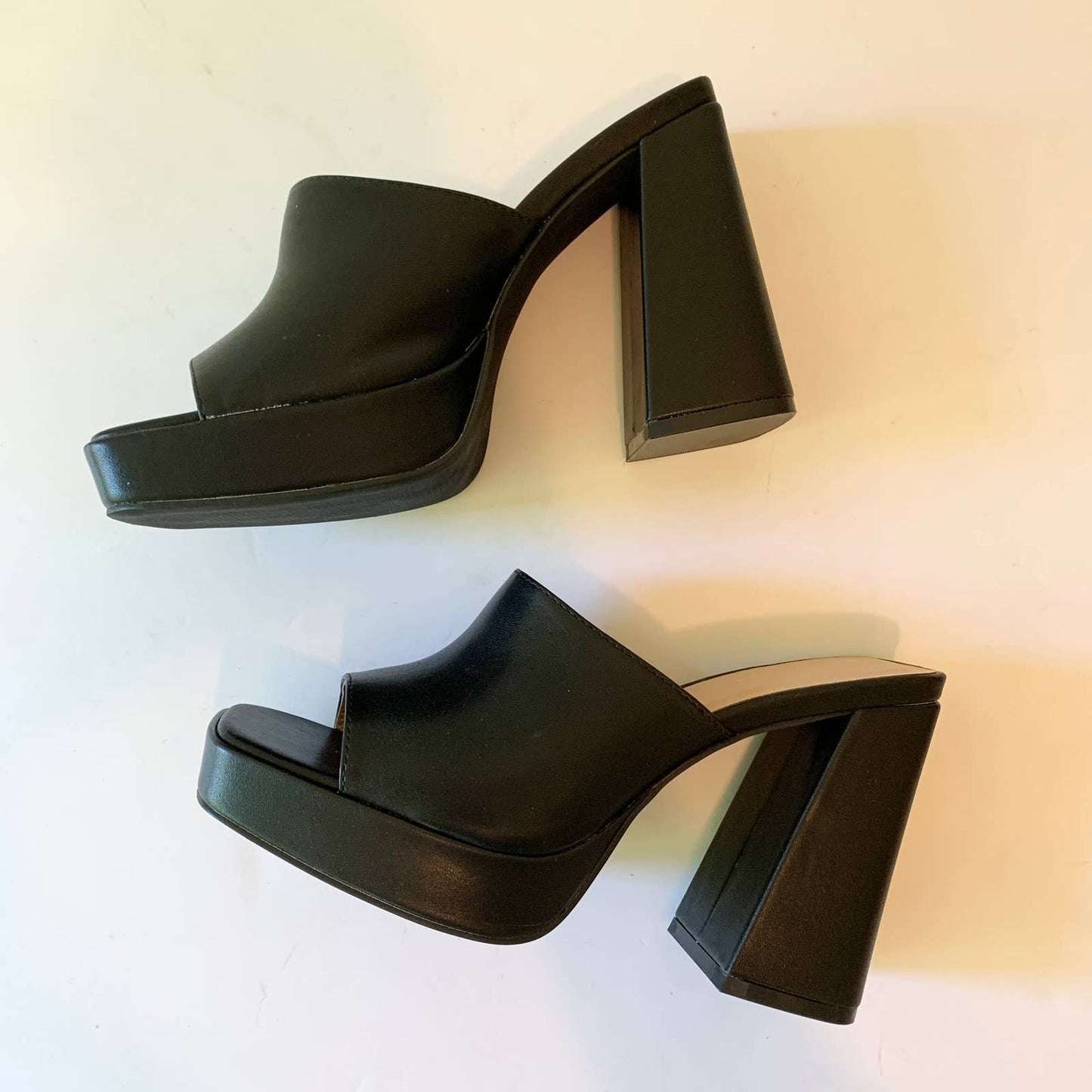 Hot Tomato Tommie Black Platform Sandal Heels Shoes 7.5