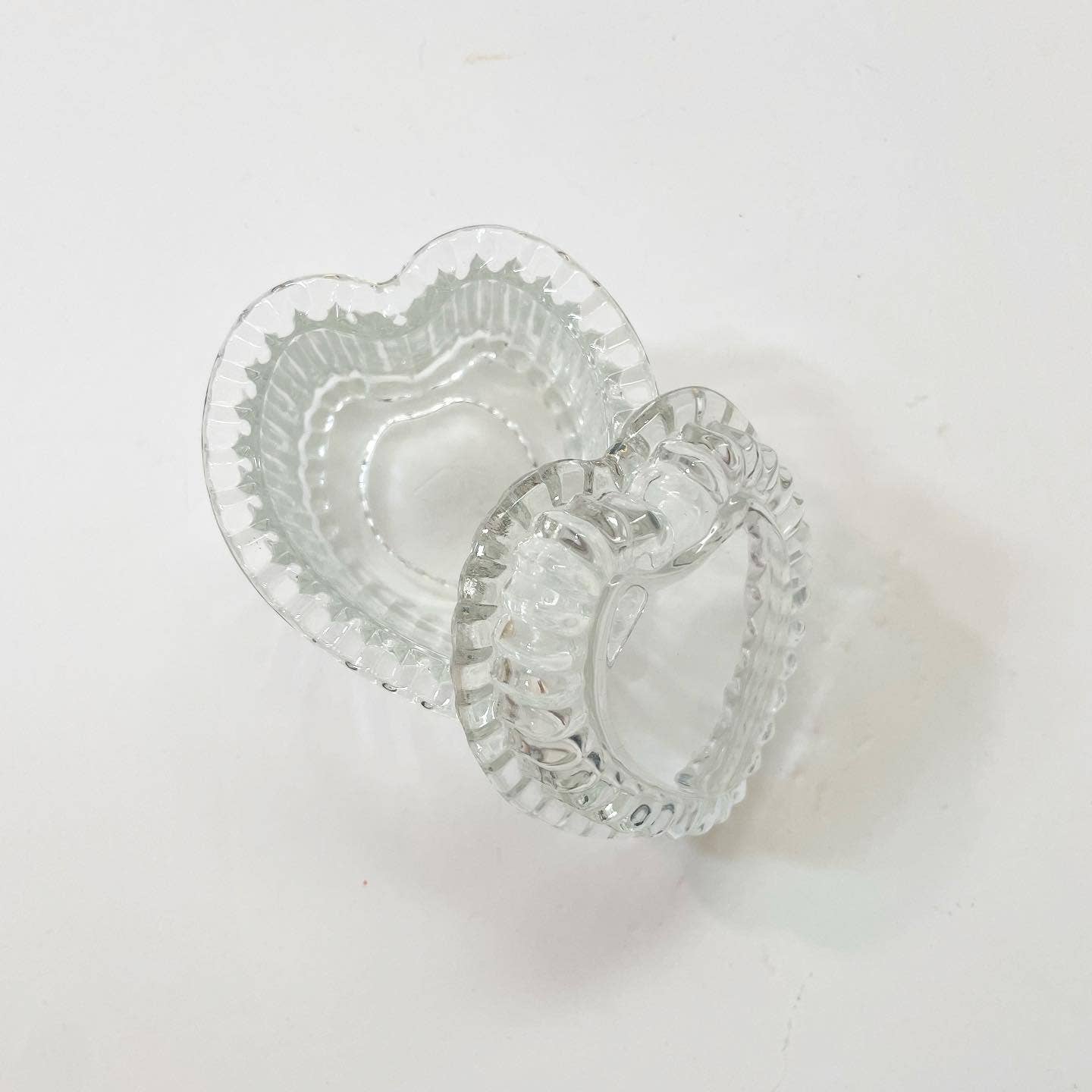Heart Shaped Glass Trinket Box