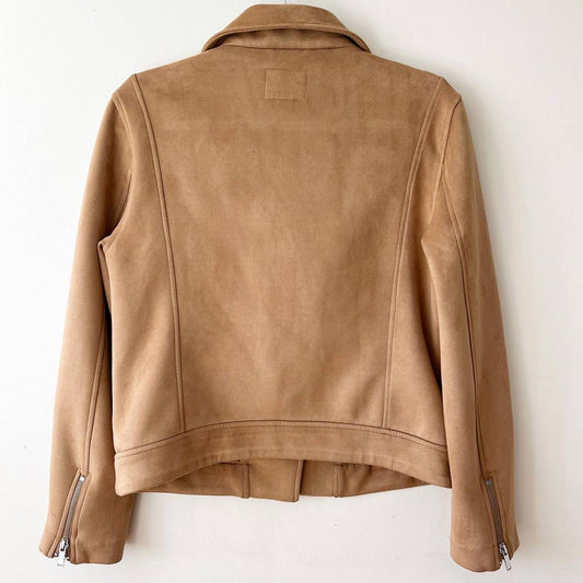 Old Navy Faux Suede Tan Camel Moto Jacket