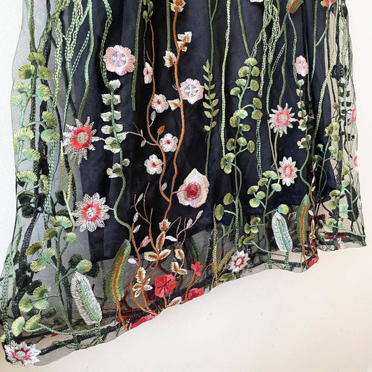 Est. 1946 Black Floral Embroidered Dress
