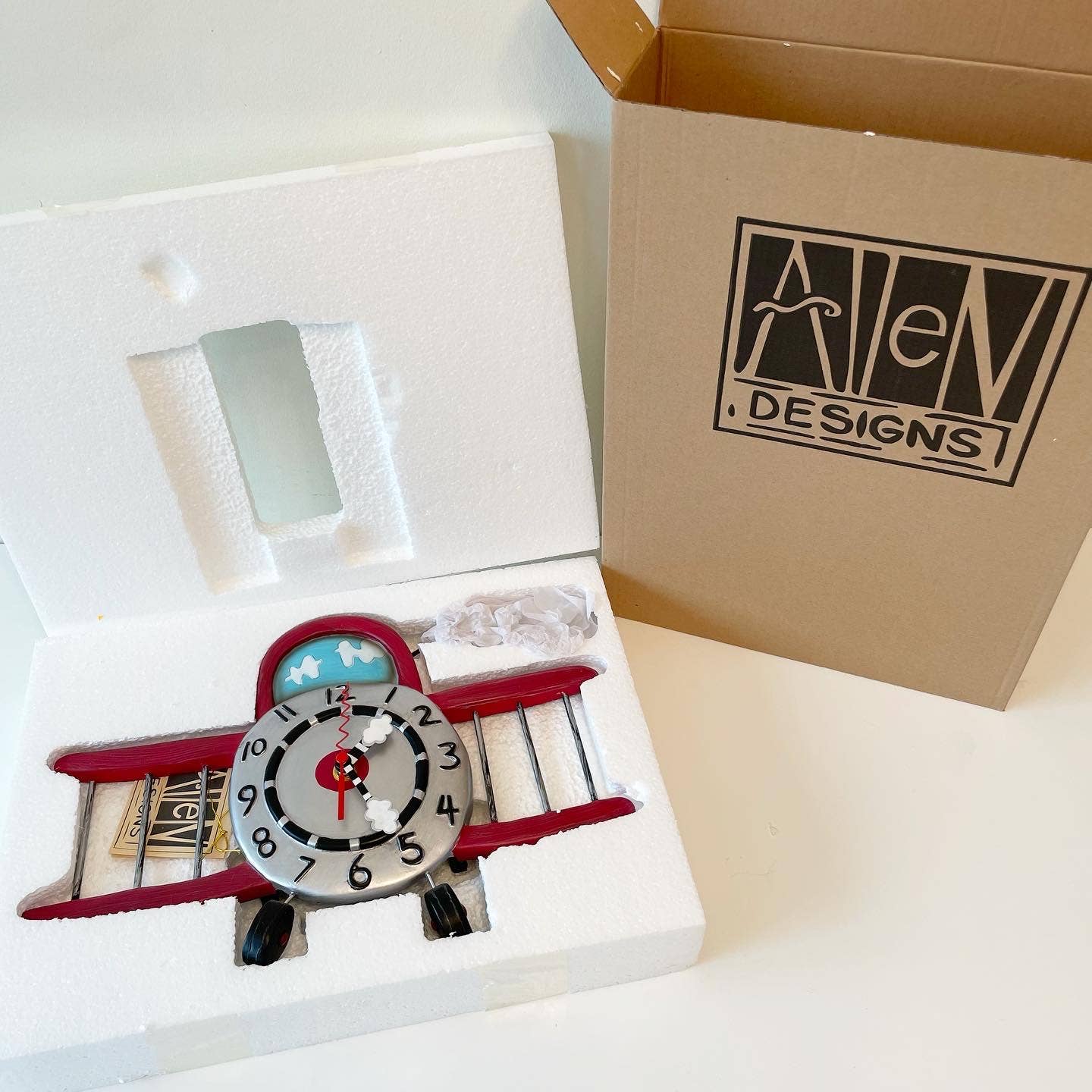 Allen Designs Airplane Jumper Novelty Pendulum Clock