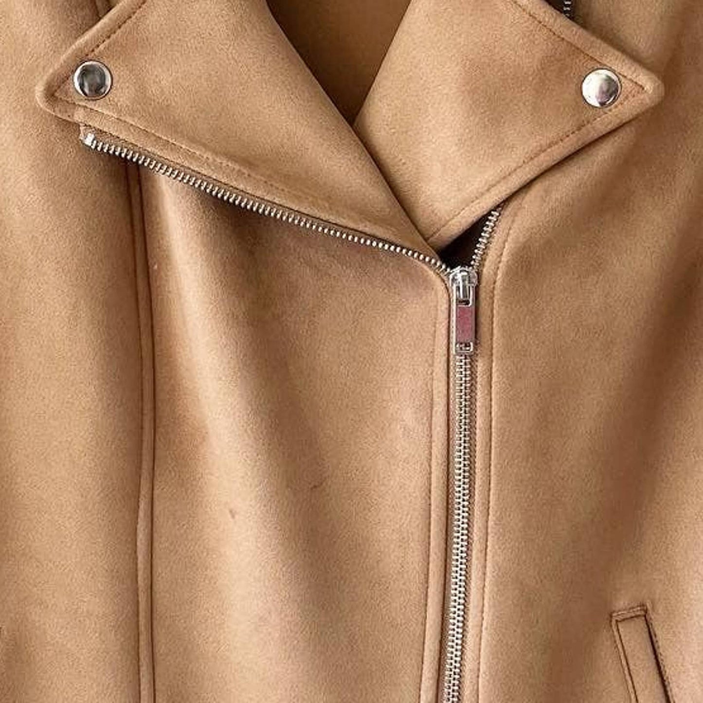 Old Navy Faux Suede Tan Camel Moto Jacket