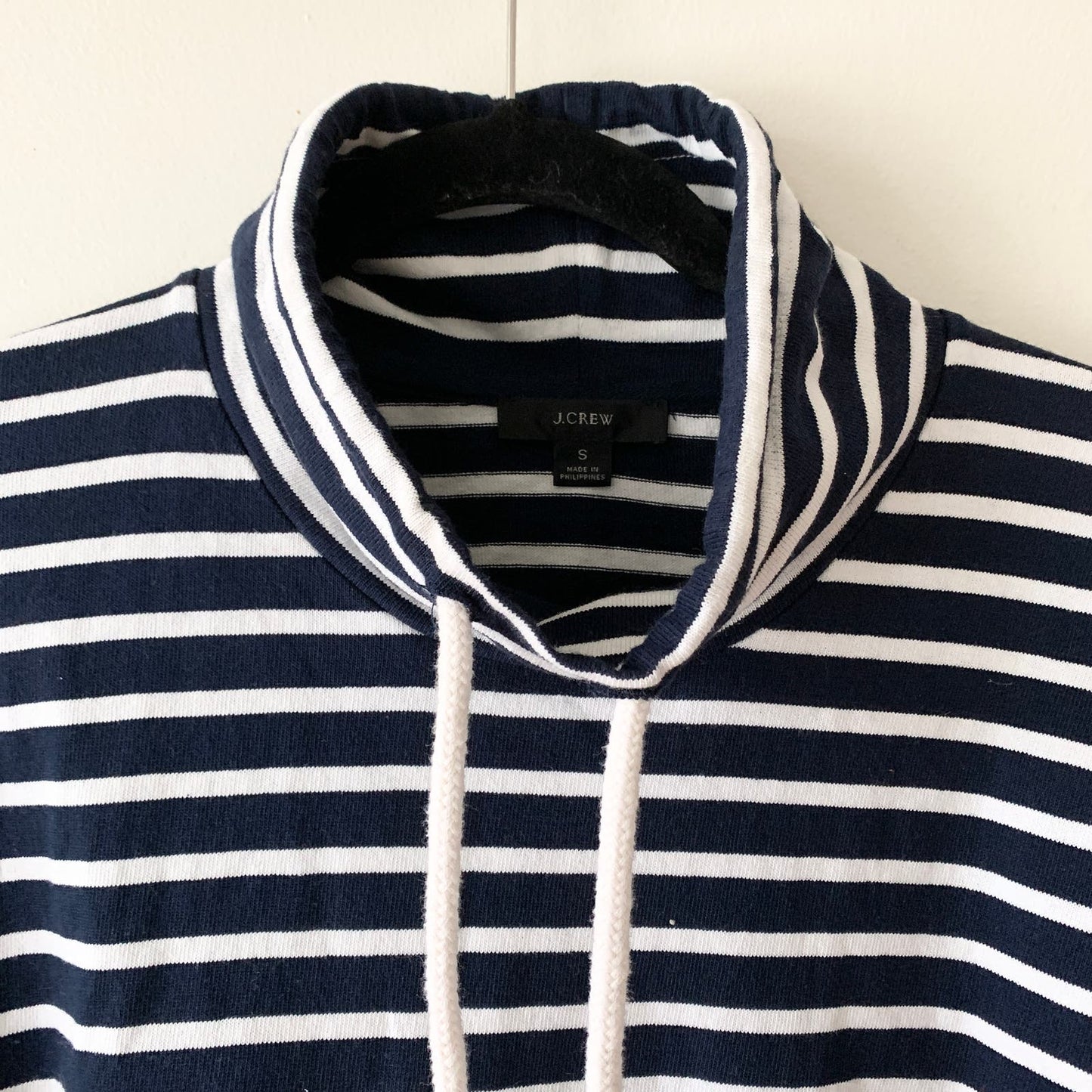 J.Crew Funnelneck Pullover Striped Mariner Shirt Sweater Navy White AJ639