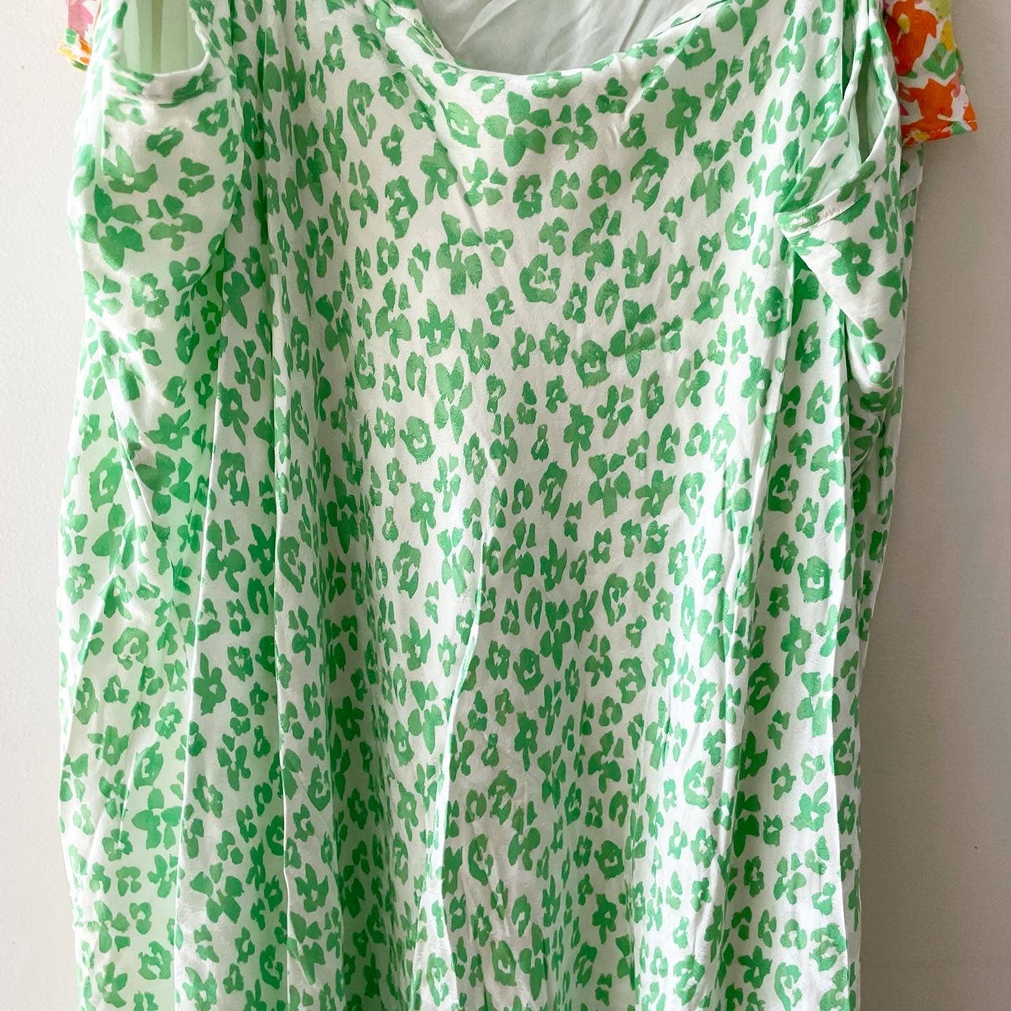 RIXO for Target Green Animal Print Floral Ruffle Slip Dress 1X
