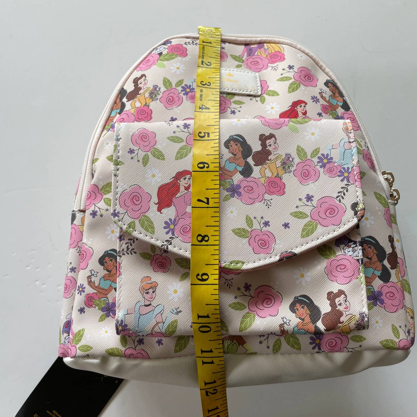 Disney Princess White Pink Mini Backpack Floral Purse
