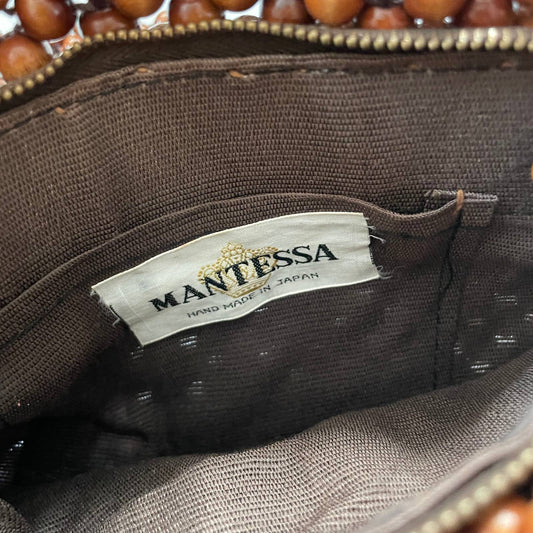 Vintage Mantessa Beaded Small Brown Purse