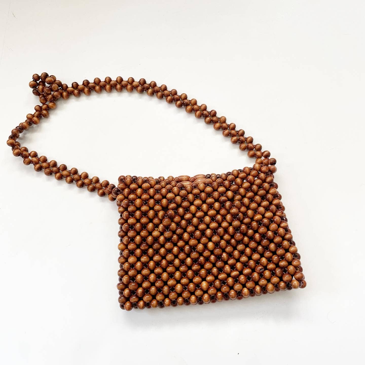 Vintage Mantessa Beaded Small Brown Purse