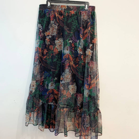 Maeve Anthropologie Meena Skirted Pants Floral Black Size Large