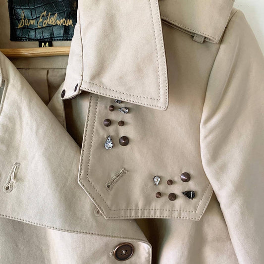 Sam Edelman Studded Tan Belted Trench Coat