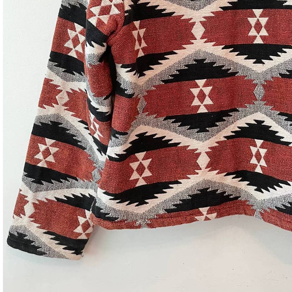 New Identity Aztec Western Red Black Embroidered Jacket