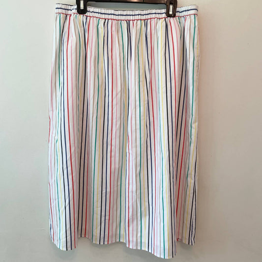 J. Crew Factory Rainbow Stripe Button Front Midi Skirt AO092