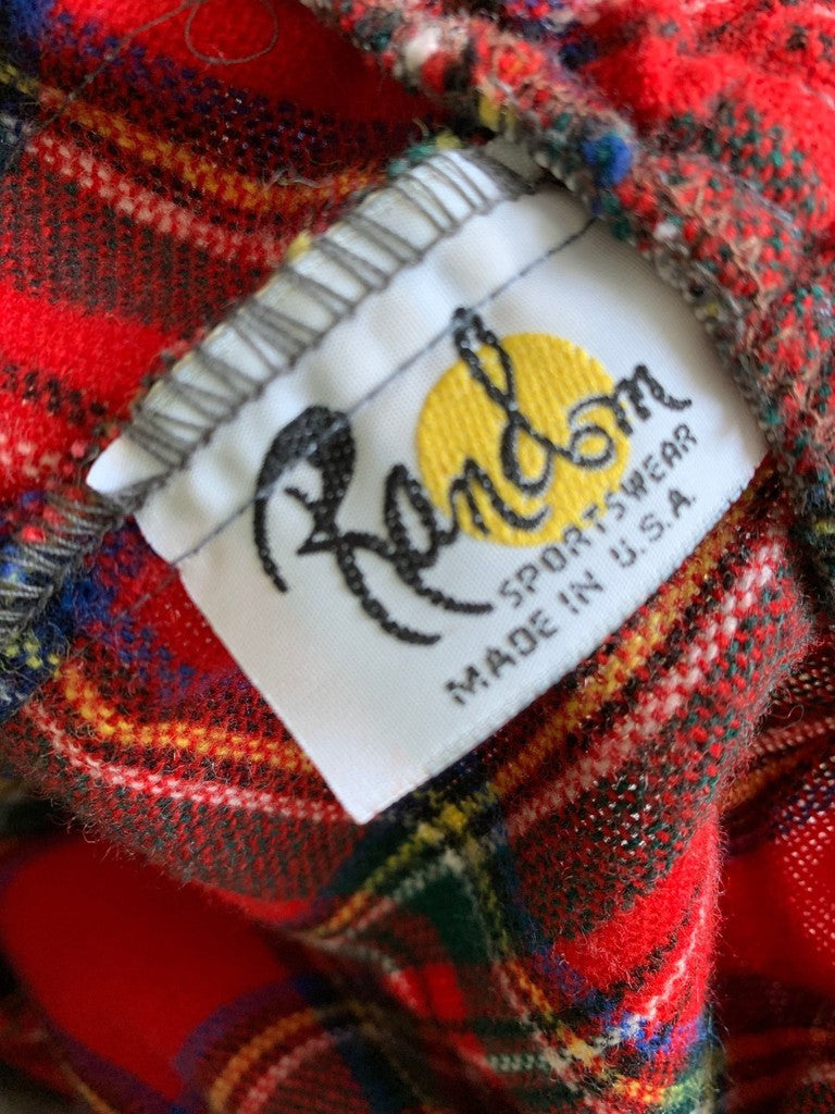 Vintage Random Sportswear Flannel Pull On Straight & Pencil Midi Skirt 90s Large