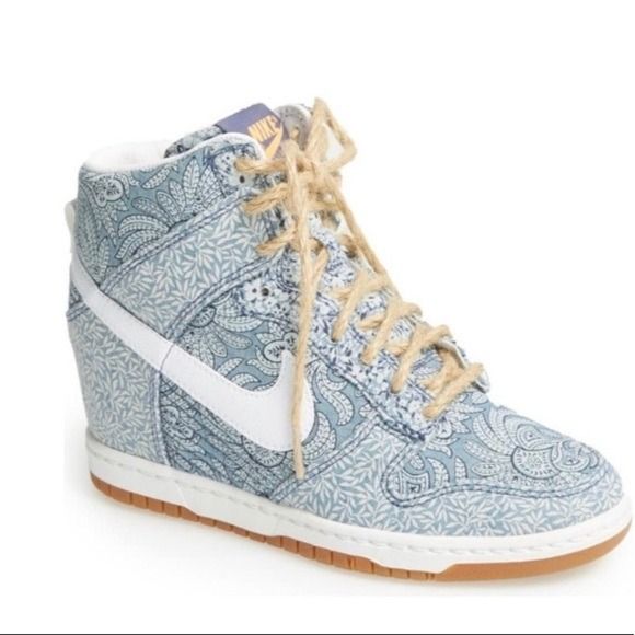 Nike x Liberty Dunk Sky Hi Floral Paisley Rope Laces Sneaker Shoes 7.5 Women's