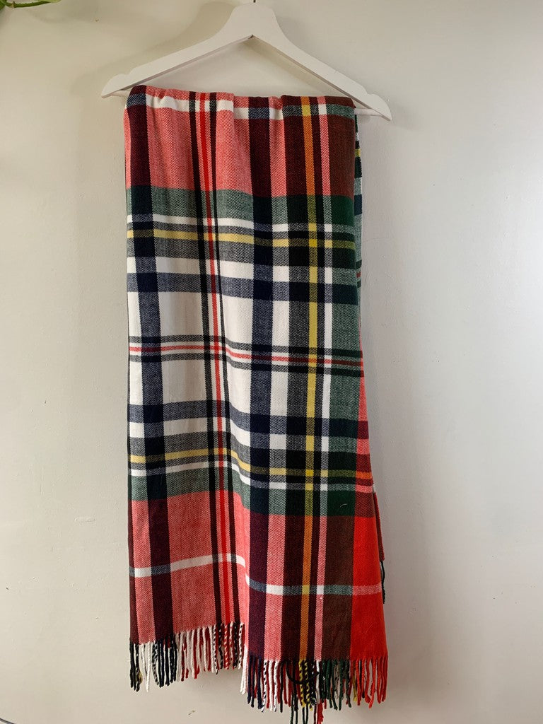 Indigo Tartan Plaid Throw Blanket