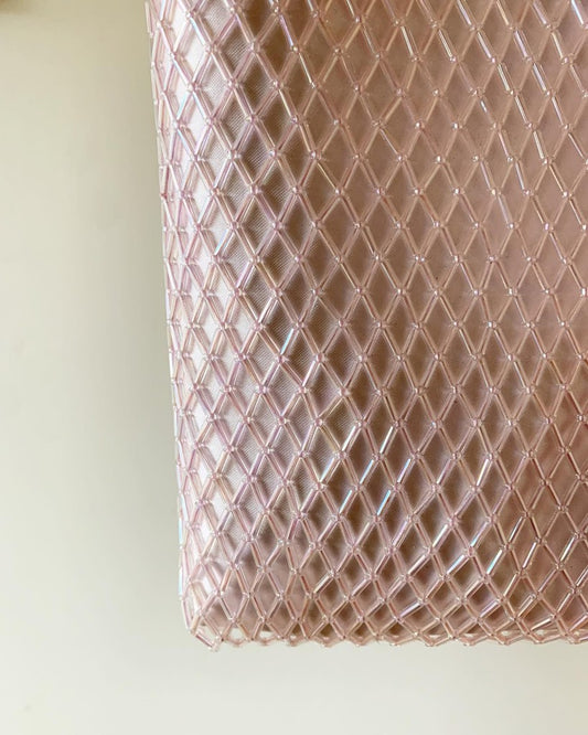 Vintage Y2K Pink Beaded Mini Purse with Strap La Regale