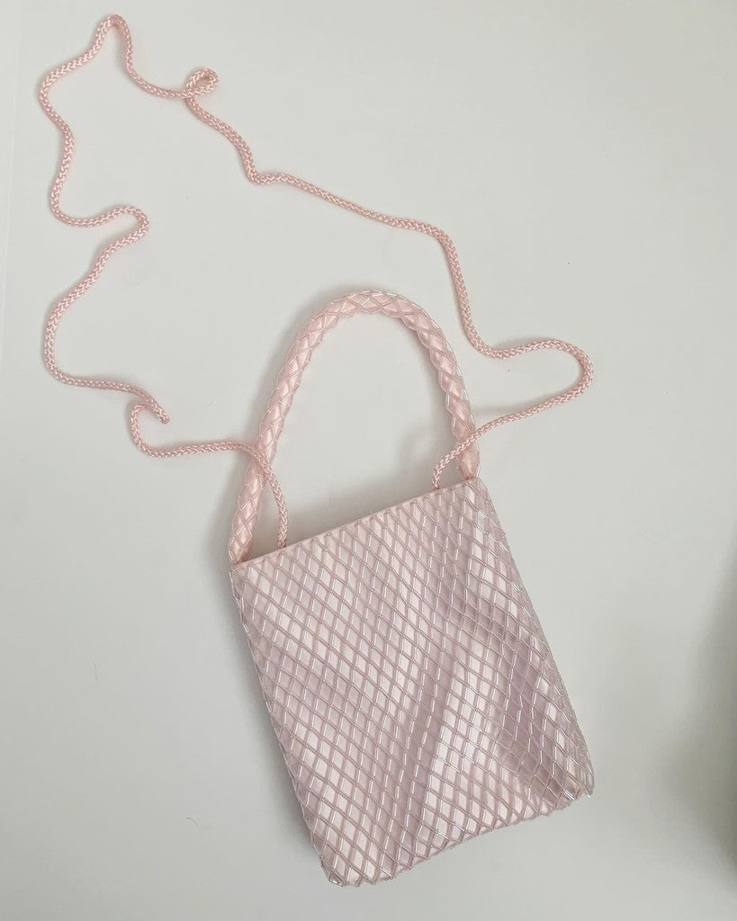 Vintage Y2K Pink Beaded Mini Purse with Strap La Regale