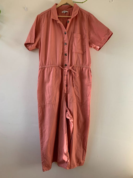 Madewell Cropped Wide Leg Plus Size Utility Jumpsuit Coral Tan Size 20 Style Number G7789