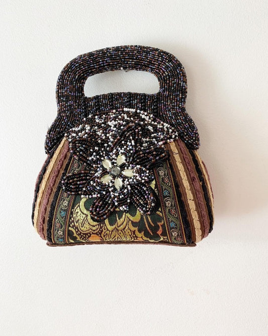 Vintage Y2K Beaded Stripe Mini Purse