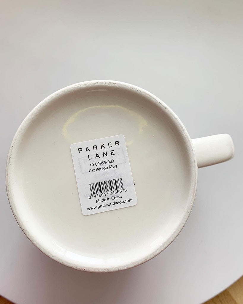 Parker Lane Multicolor Cat Person Mug 16 Oz