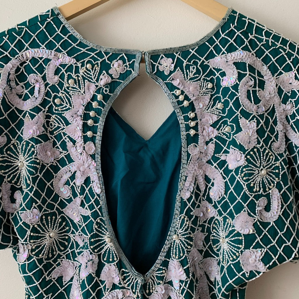 Stenay Sequin Open Back 100% Silk 80s Dresses