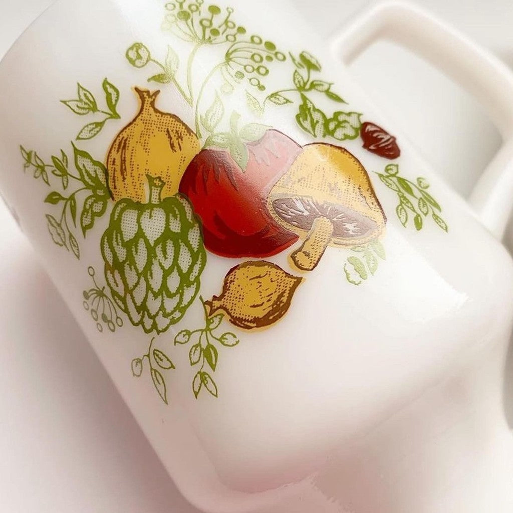 Vintage Mushroom Latte Mugs Set of 2