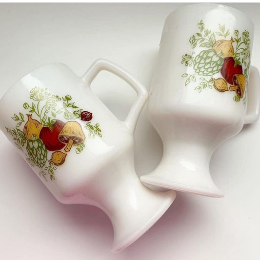 Vintage Mushroom Latte Mugs Set of 2